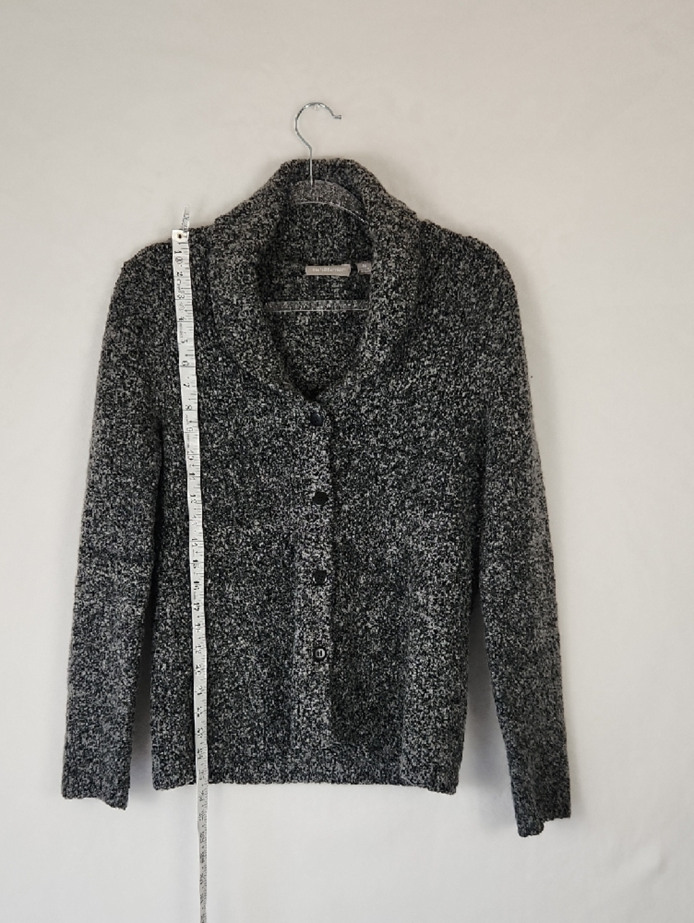 croft & barrow Marled Gray Shawl-Collar Button Sweater - Picture 5 of 16